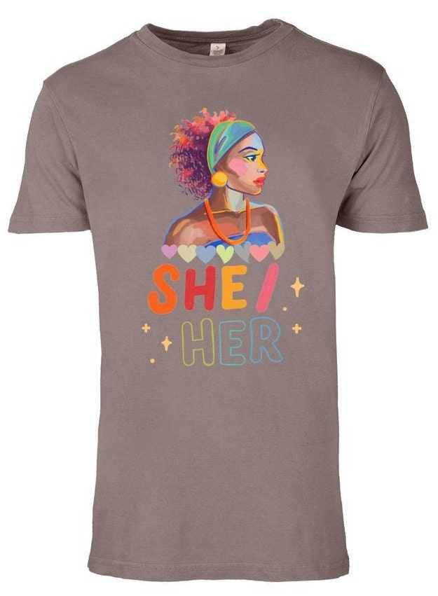 lane Seven Black Womwn Power Shier, Unisex Vintage Sher/her Crewneck Tee, Mom Gift, Women Colorful Face Shirt