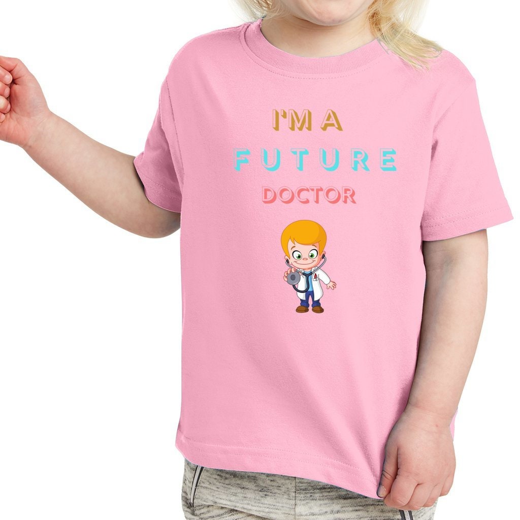 Toddler Fine Jersey Tee, I am a Future Doctor Cute Top, Bright Toddler Gift