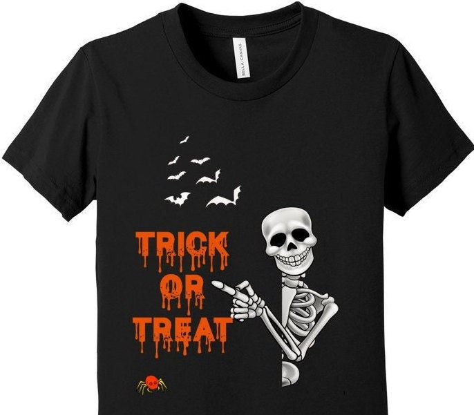 Youth Jersey Trick or Treat Tee, Halloween Tee, autumn Shirt, Fall Kids shirt