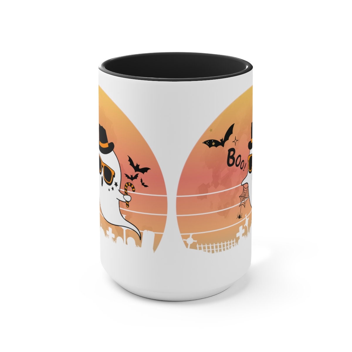 Two-Tone Halloween Coffee Mugs, 15oz