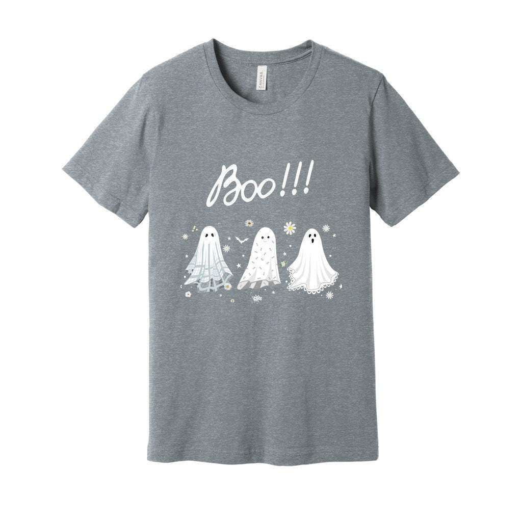 Unisex Jersey Ghost Tee, Haloween Top, Spooky Shirt, Fall Top, Graphic Fall Tee