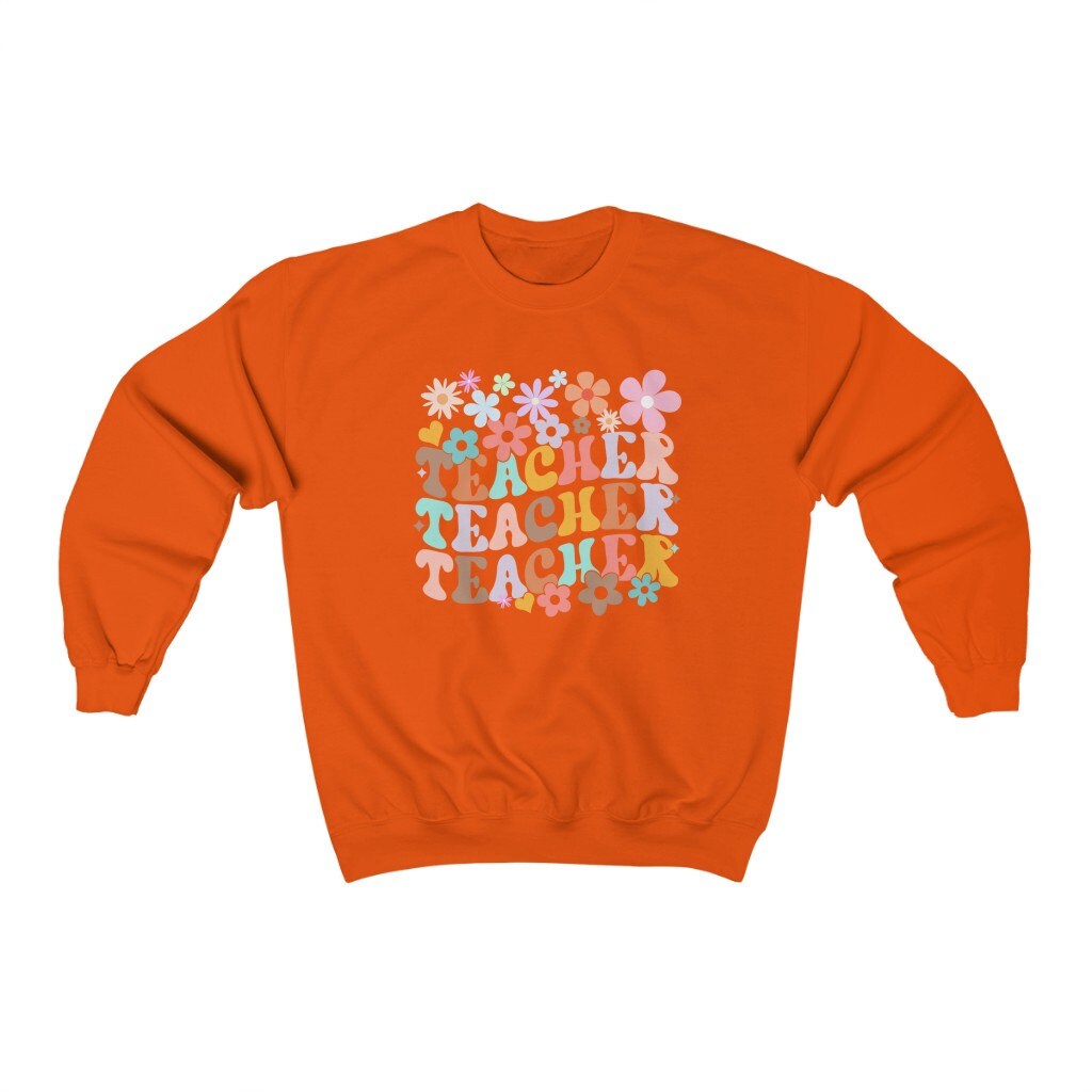 Teacher Sweatshirt, Colorful Teacher Gift, Oversized Retro Shirt, Teacher appreciation, Back to School Teacher Sweater