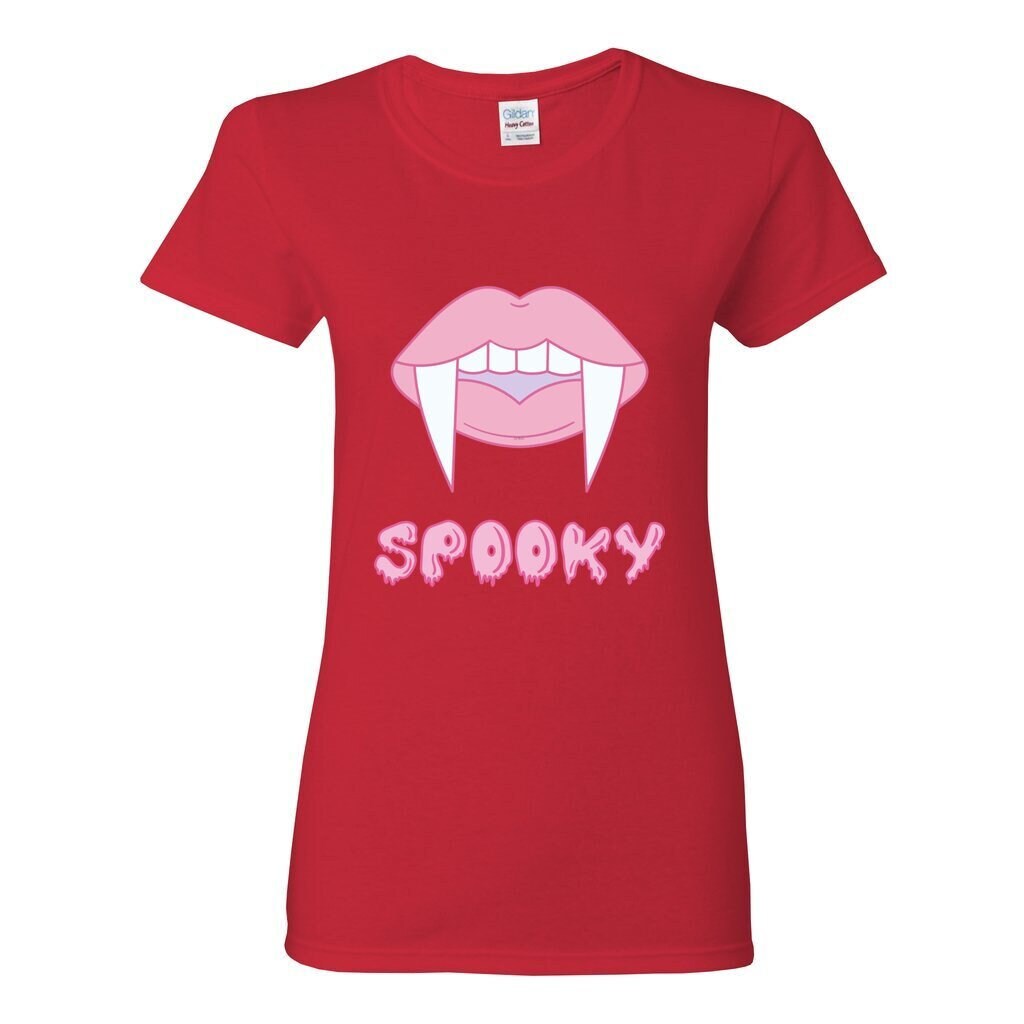 Women’s Heavy Cotton Spooky Pink Lips Vampire T-Shirt, Cute Fall Shirt, Women Fall Shirt, Halloween Gifts, Halloween outfit