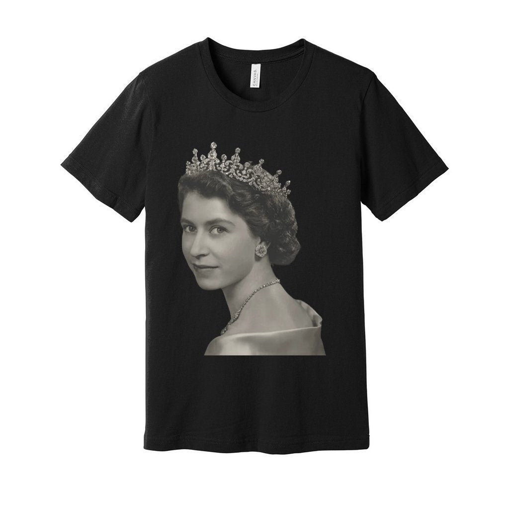 Unisex Jersey Queen Elizabeth II Tee, British Royal Shirt, Majesty T-shirt, Platinum Jubilee Top, England Queen Shirt