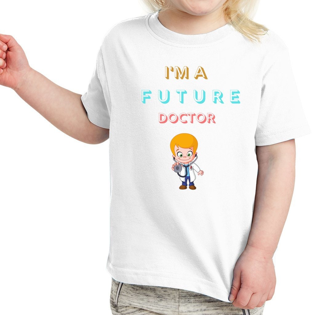 Toddler Fine Jersey Tee, I am a Future Doctor Cute Top, Bright Toddler Gift