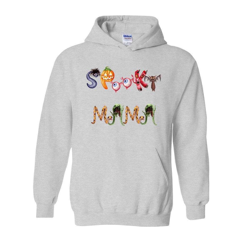 Spooky Mama Hoodie, Unisex Heavy Blend Hooded Sweatshirt, Cute Halloween Hoodie, scary Halloween Hoodie