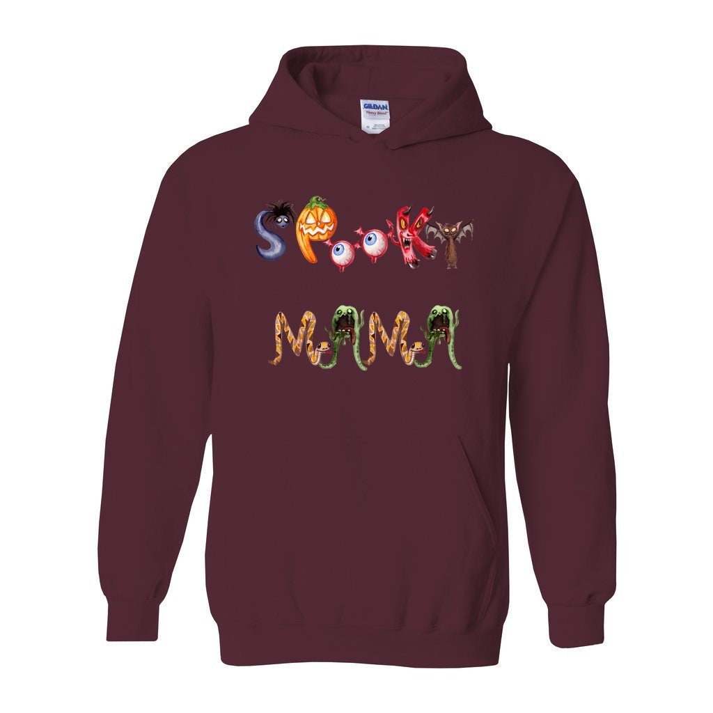 Spooky Mama Hoodie, Unisex Heavy Blend Hooded Sweatshirt, Cute Halloween Hoodie, scary Halloween Hoodie