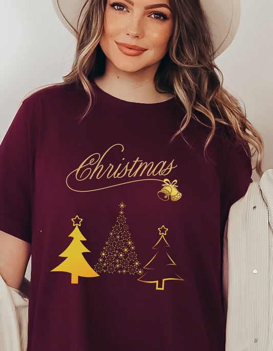 Unisex Short Sleeve Christmas Tee, Women Holiday Shirt, Christmas T-shirt, Christmas Tree Top