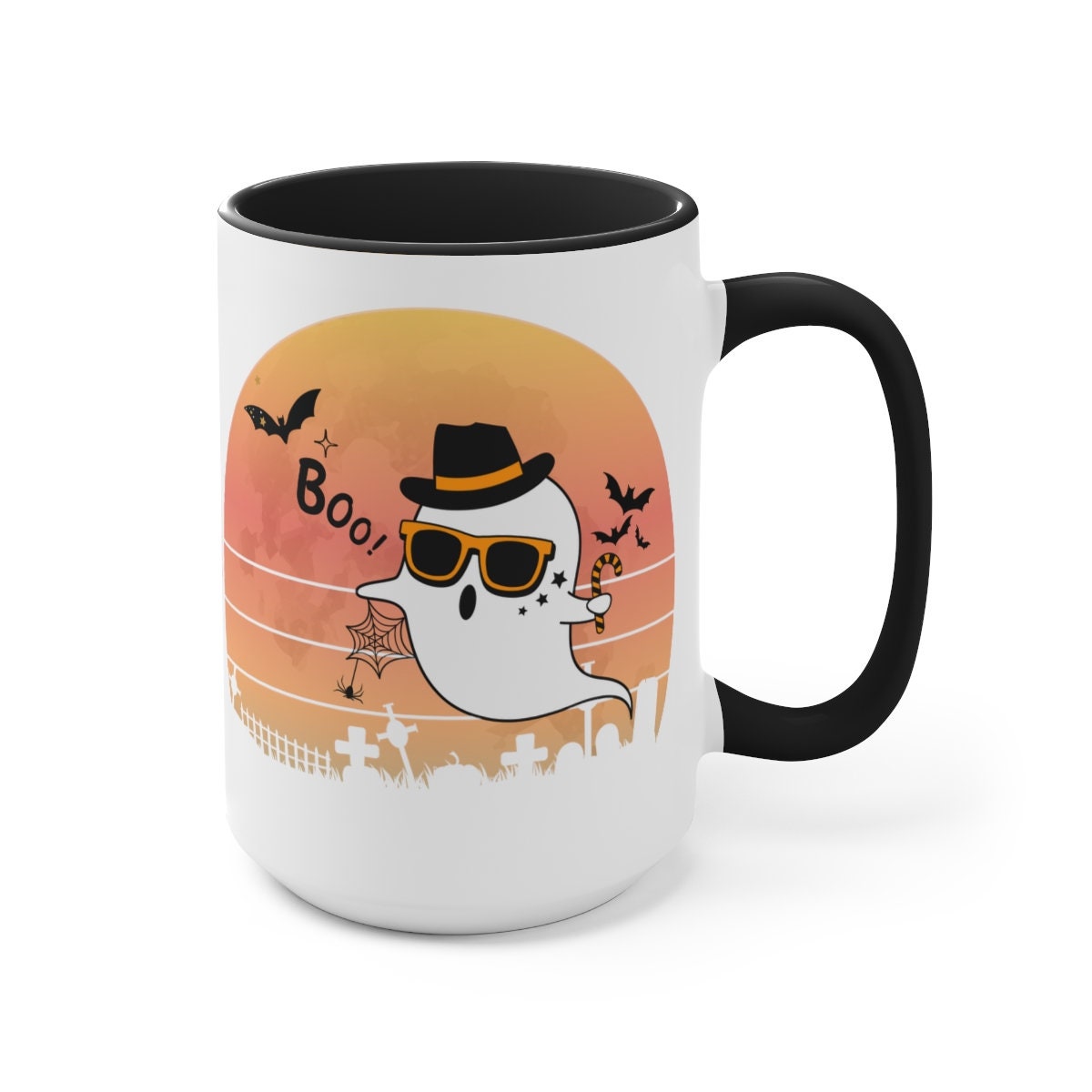 Two-Tone Halloween Coffee Mugs, 15oz