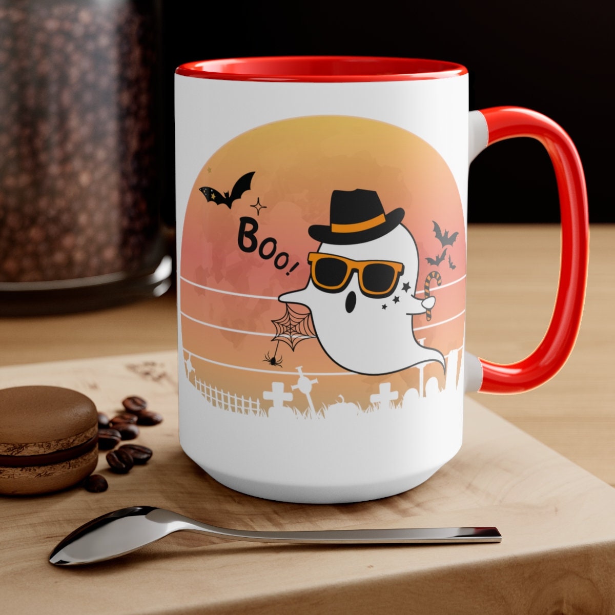 Two-Tone Halloween Coffee Mugs, 15oz