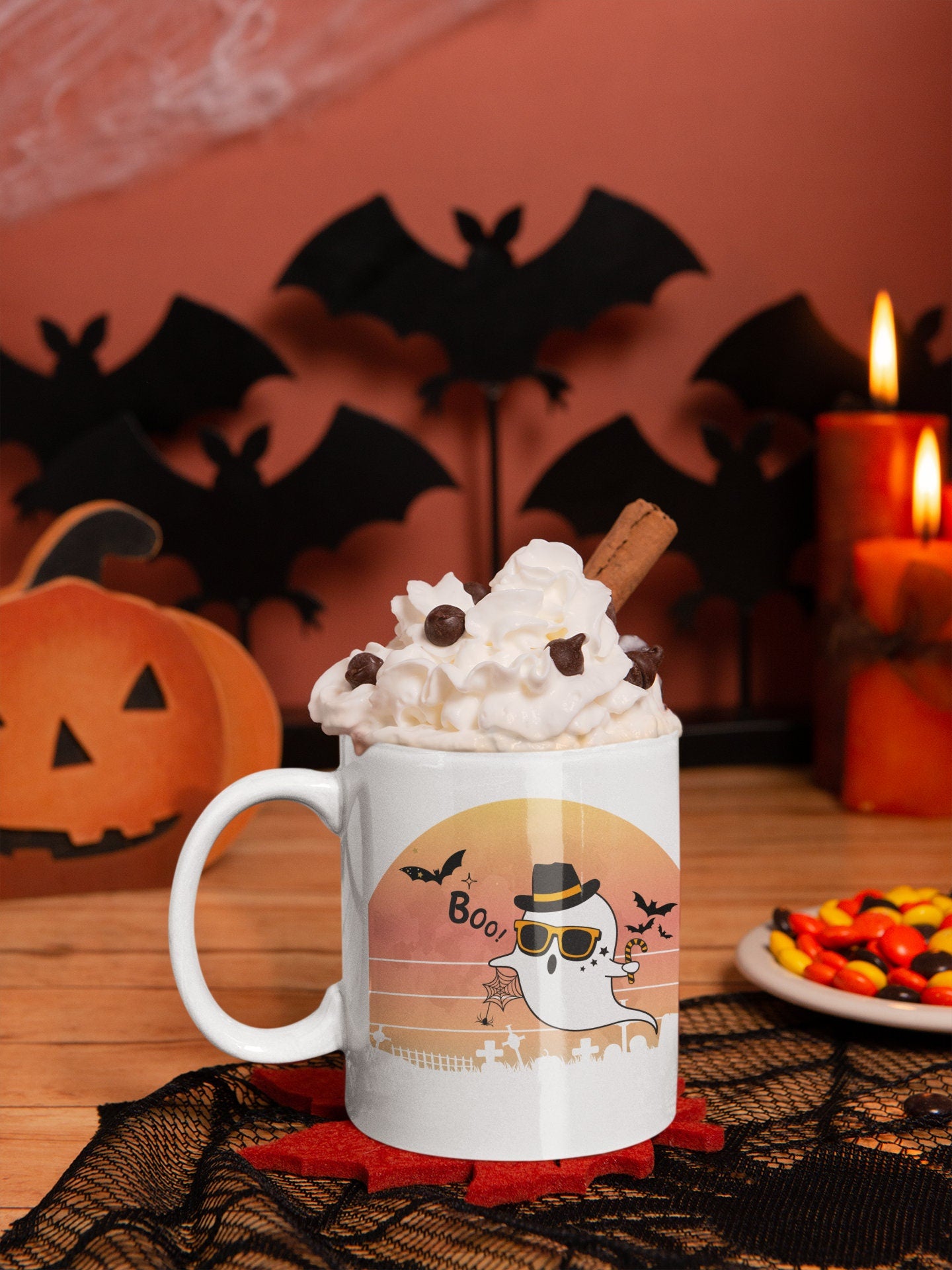 Two-Tone Halloween Coffee Mugs, 15oz