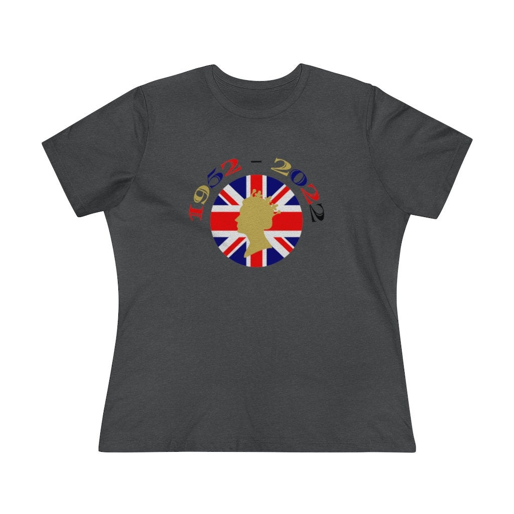 Women's Premium Queen Elizabeth Shirt Tee, RIP Majesty The Queen, Queen Of England Since 1952, Commemorative Shirt