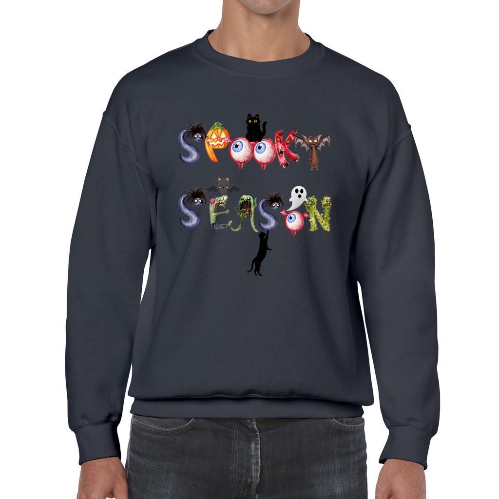 Unisex Heavy Blend Crewneck Halloween Sweatshirt, Spooky Season Pullover, Scary Halloween Sweatshirt,