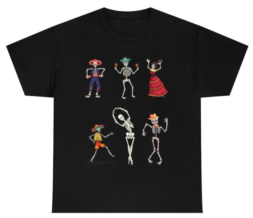 Halloween Tee, Dancing Skeleton Tee, Skeleton Shirt, Happy Halloween Shirt, Halloween Gift