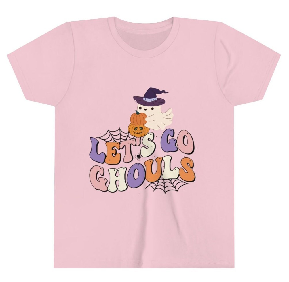 Youth Halloween Short Sleeve Tee, Let's Go Ghoul Halloween Shirt