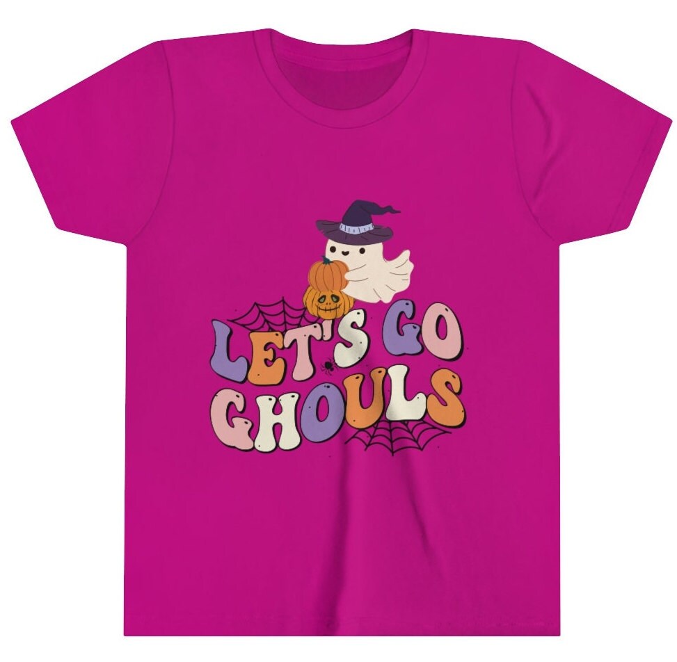 Youth Halloween Short Sleeve Tee, Let's Go Ghoul Halloween Shirt