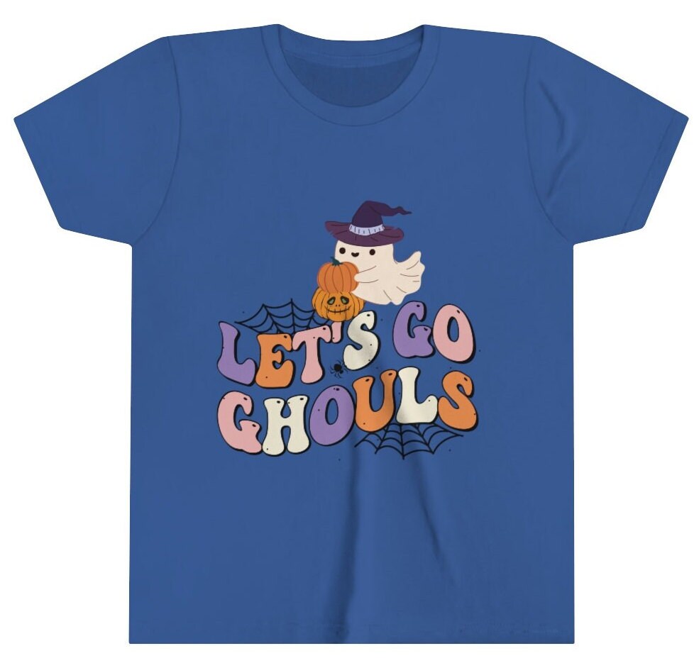 Youth Halloween Short Sleeve Tee, Let's Go Ghoul Halloween Shirt