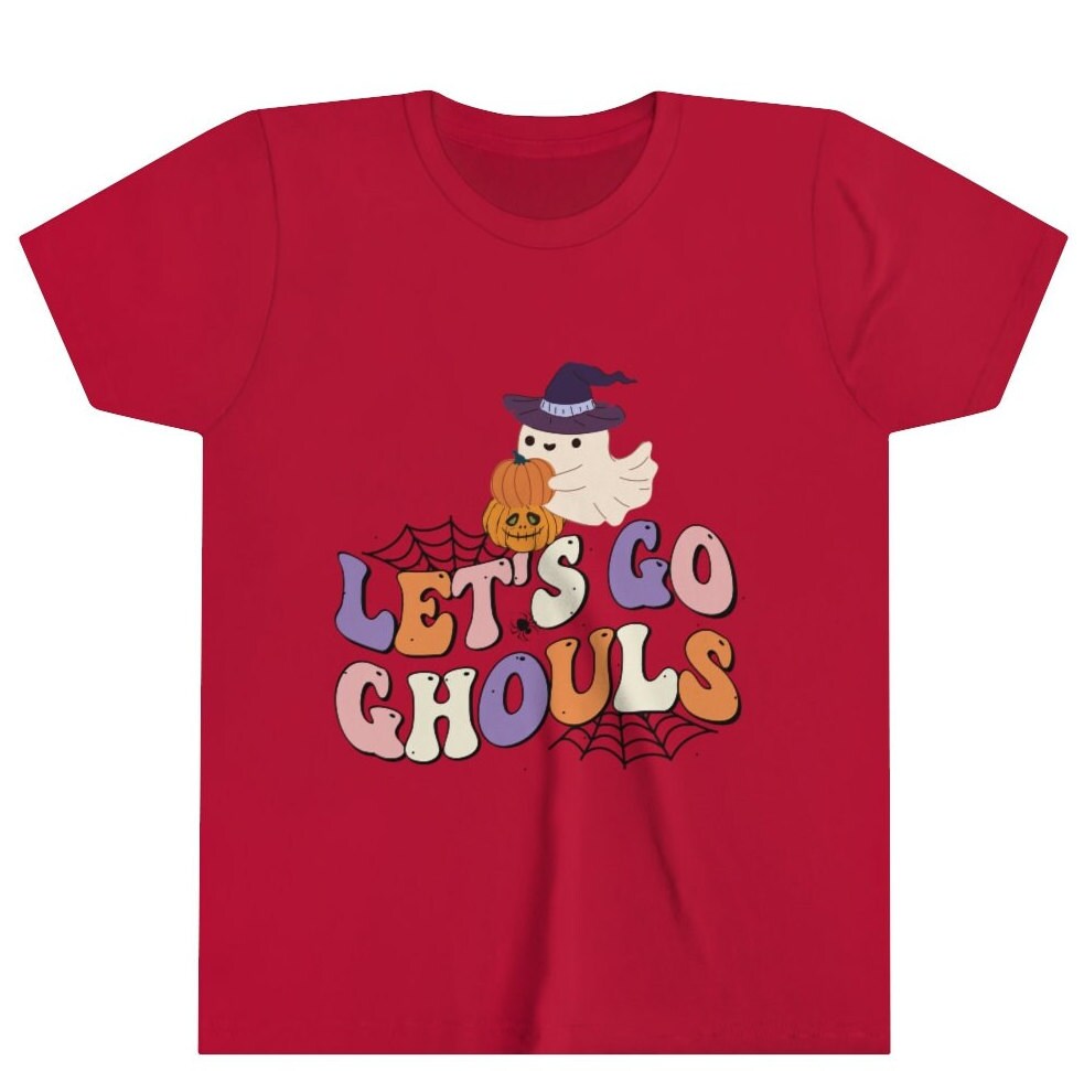 Youth Halloween Short Sleeve Tee, Let's Go Ghoul Halloween Shirt