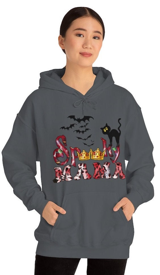 Halloween Spooky Hoodie For Mom, spooky mama Sweater, Spooky Mom Cat Top, Mom Halloween Gift, Spooky Fall Vibes for Mama