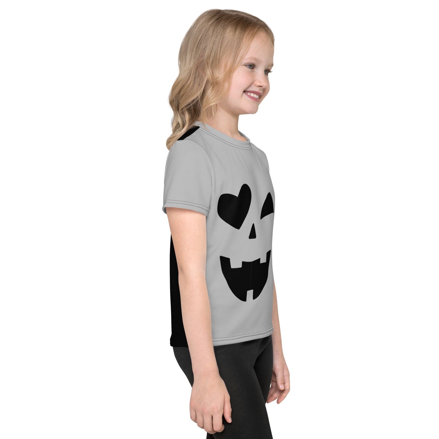 Kids crew neck Halloween t-shirt, Girl Pumpkin Shirt, Boy Pumpkin Shirt, Child Pumpkin Face T-Shirt