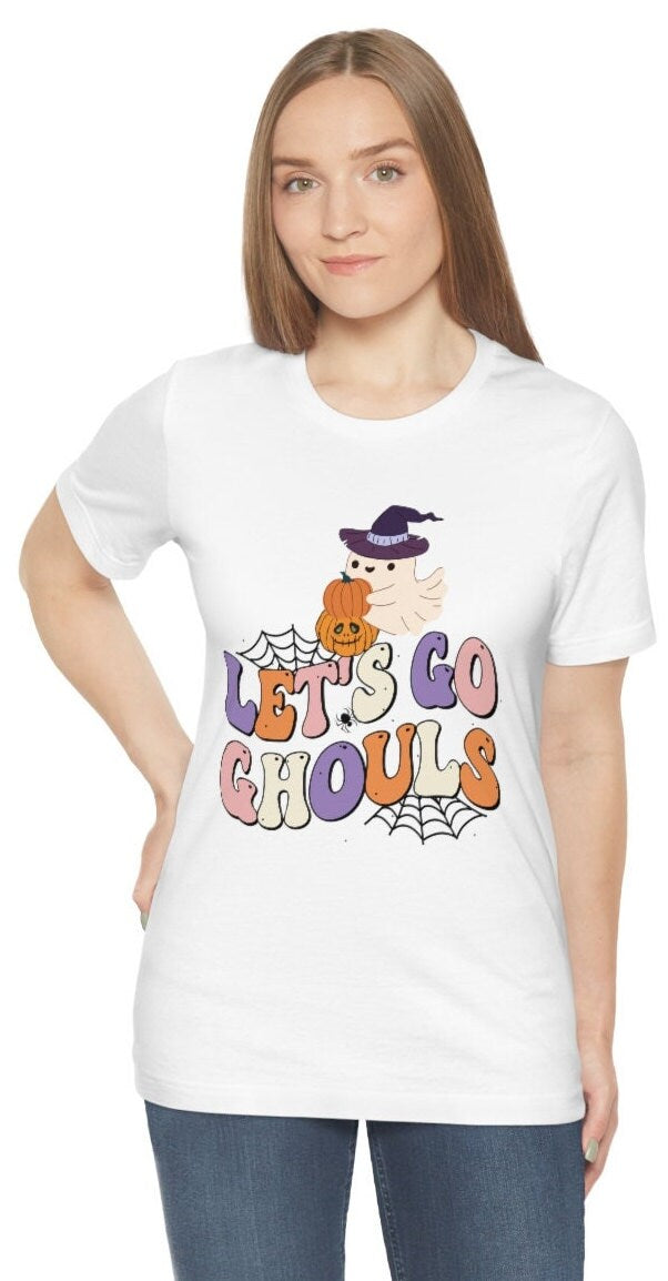 Halloween T-shirt, Let's Go Ghouls Halloween shirt, Unisex Jersey Fall Short Sleeve Tee