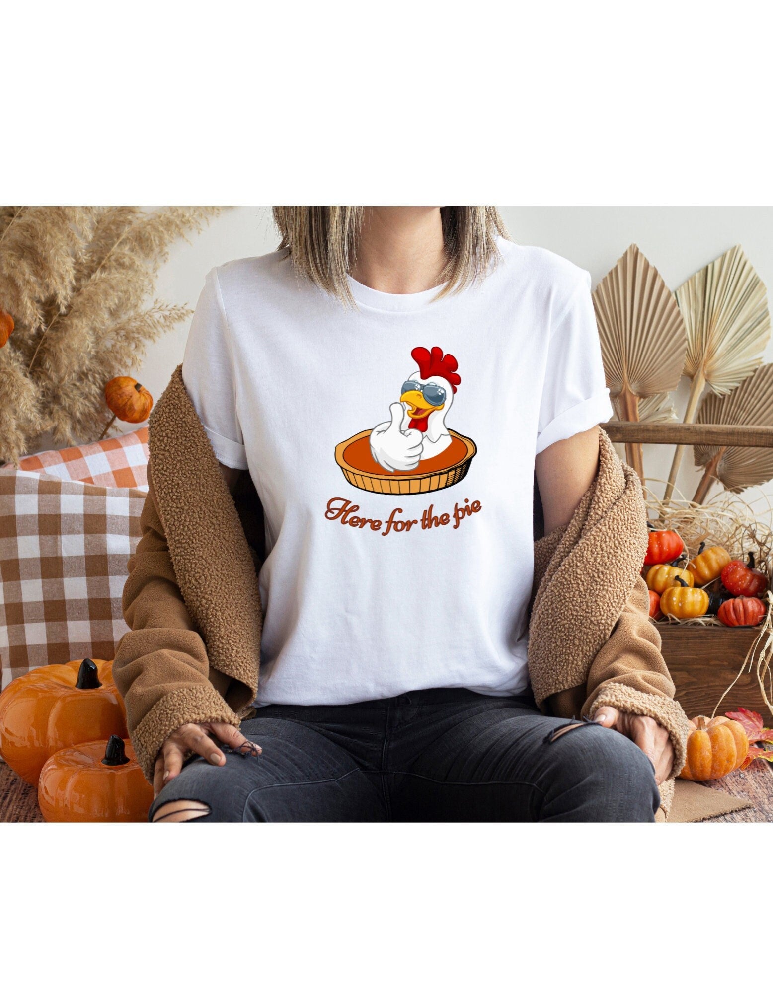 Here for the Pie Tshirt, Thanksgiving Turkey shirt, Funny Thanksgiving Top, Pumpkin Pie Jersey Short Sleeve Tee