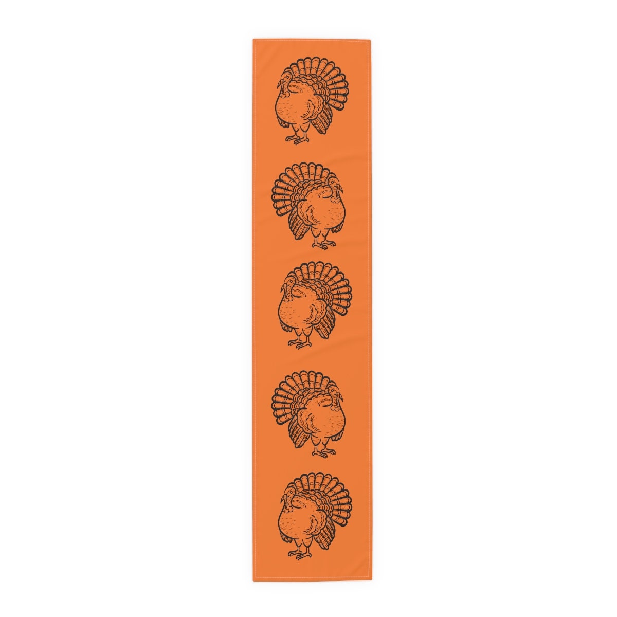 Thanksgiving Table Runner (Cotton, Poly), Turkey Table decor, Orange Fall Tablecloth