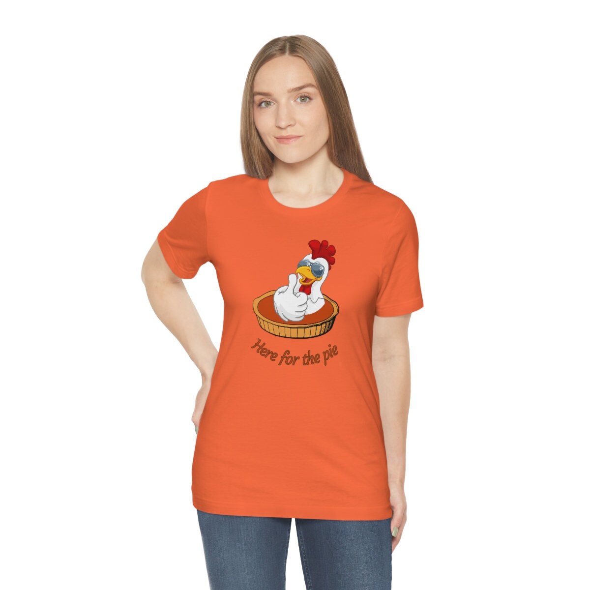 Here for the Pie Tshirt, Thanksgiving Turkey shirt, Funny Thanksgiving Top, Pumpkin Pie Jersey Short Sleeve Tee