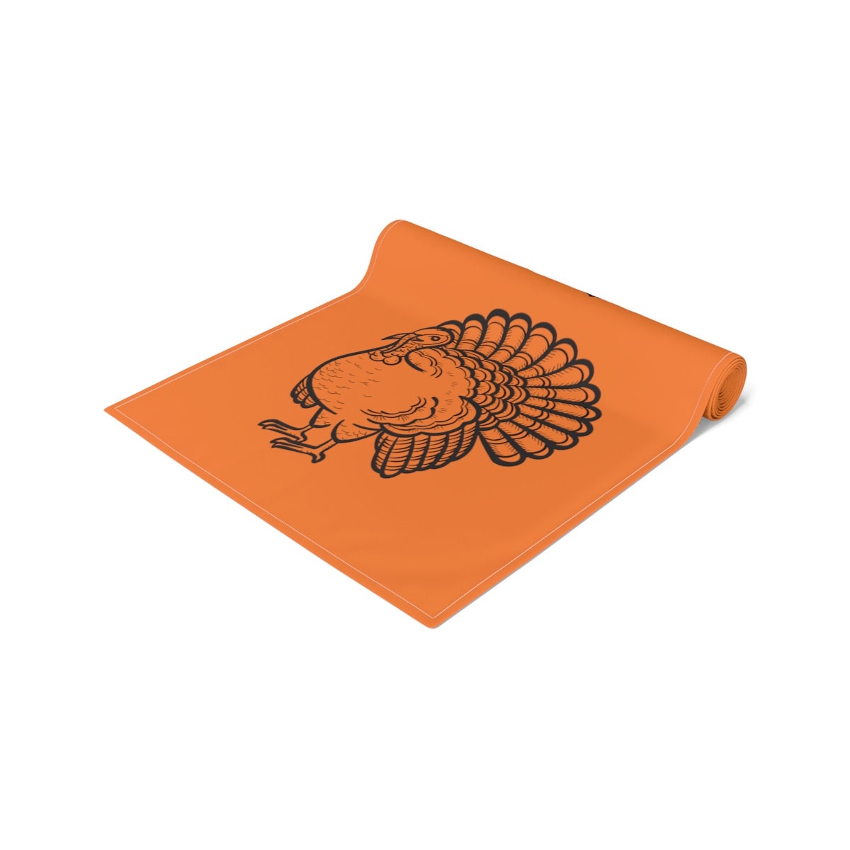 Thanksgiving Table Runner (Cotton, Poly), Turkey Table decor, Orange Fall Tablecloth