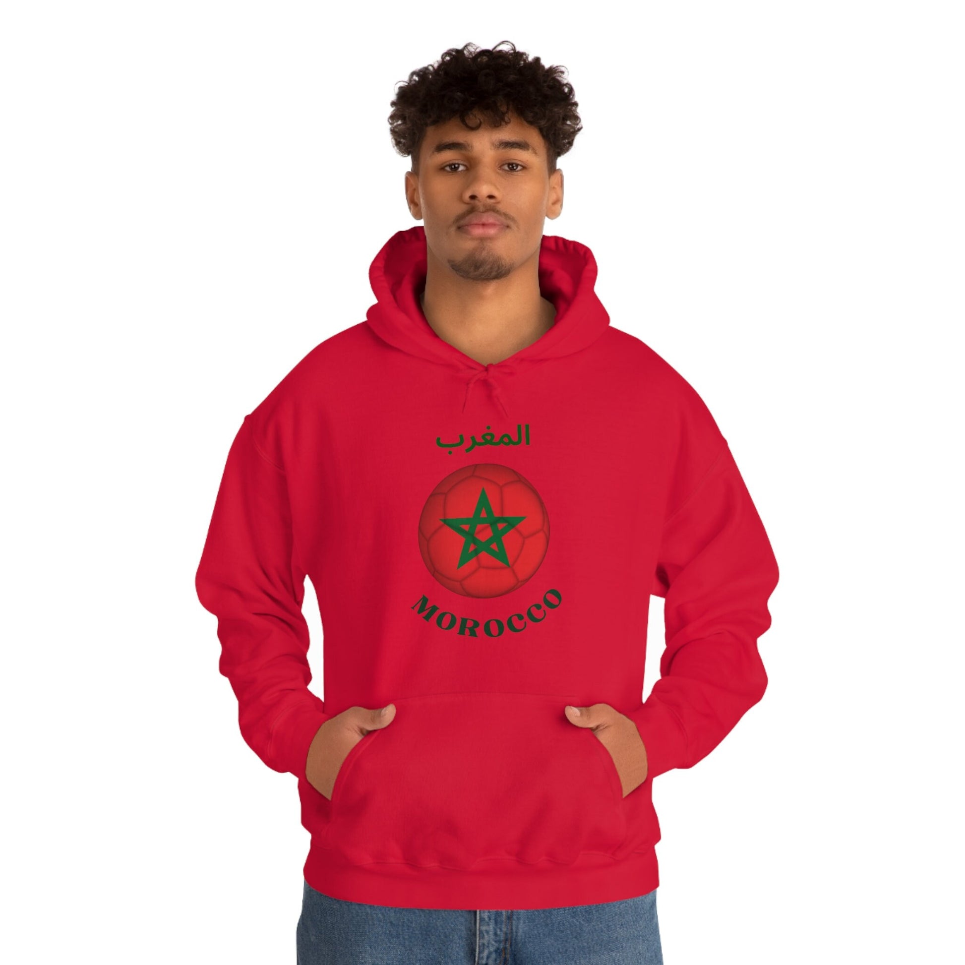 Morocco World Cup Hoodie, Morocco Team Fan Hoodie, World Cup 2022 Unisex Heavy Blend Hooded Sweatshirt