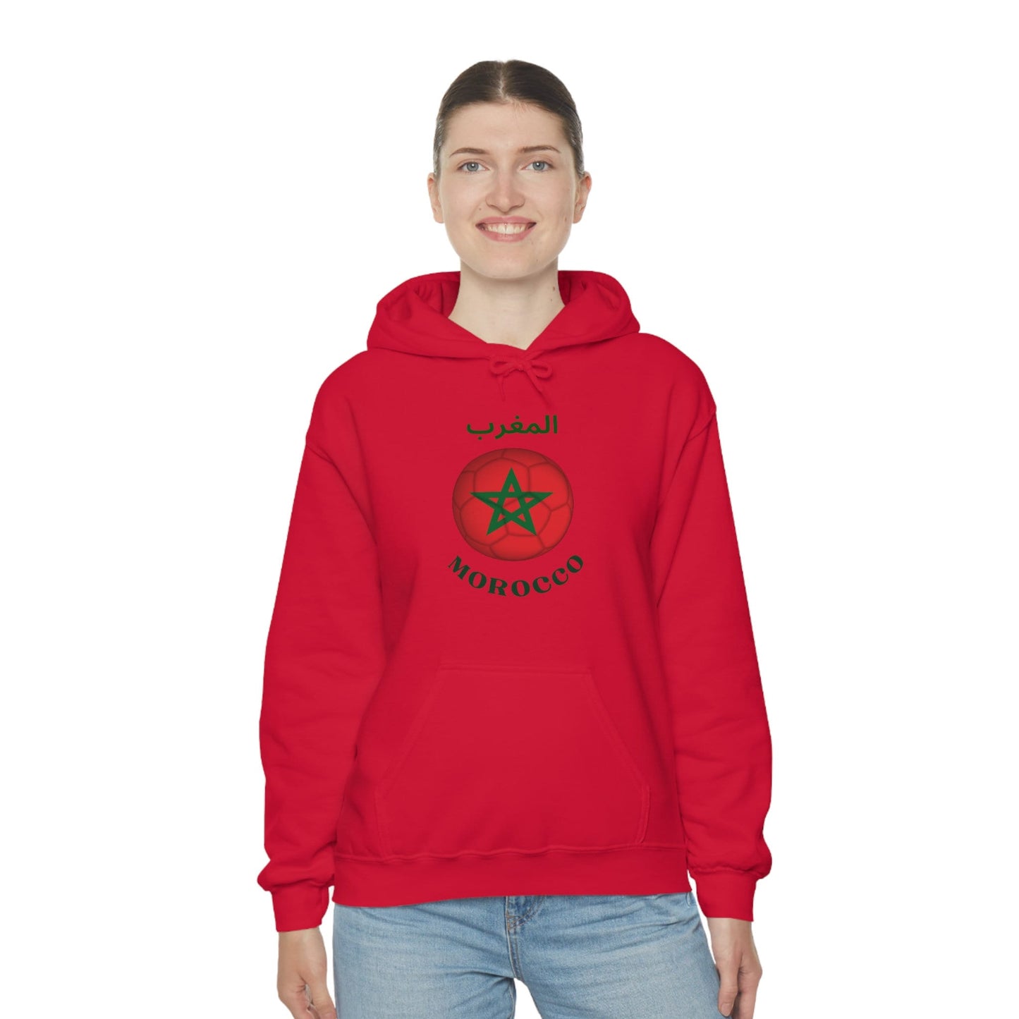 Morocco World Cup Hoodie, Morocco Team Fan Hoodie, World Cup 2022 Unisex Heavy Blend Hooded Sweatshirt