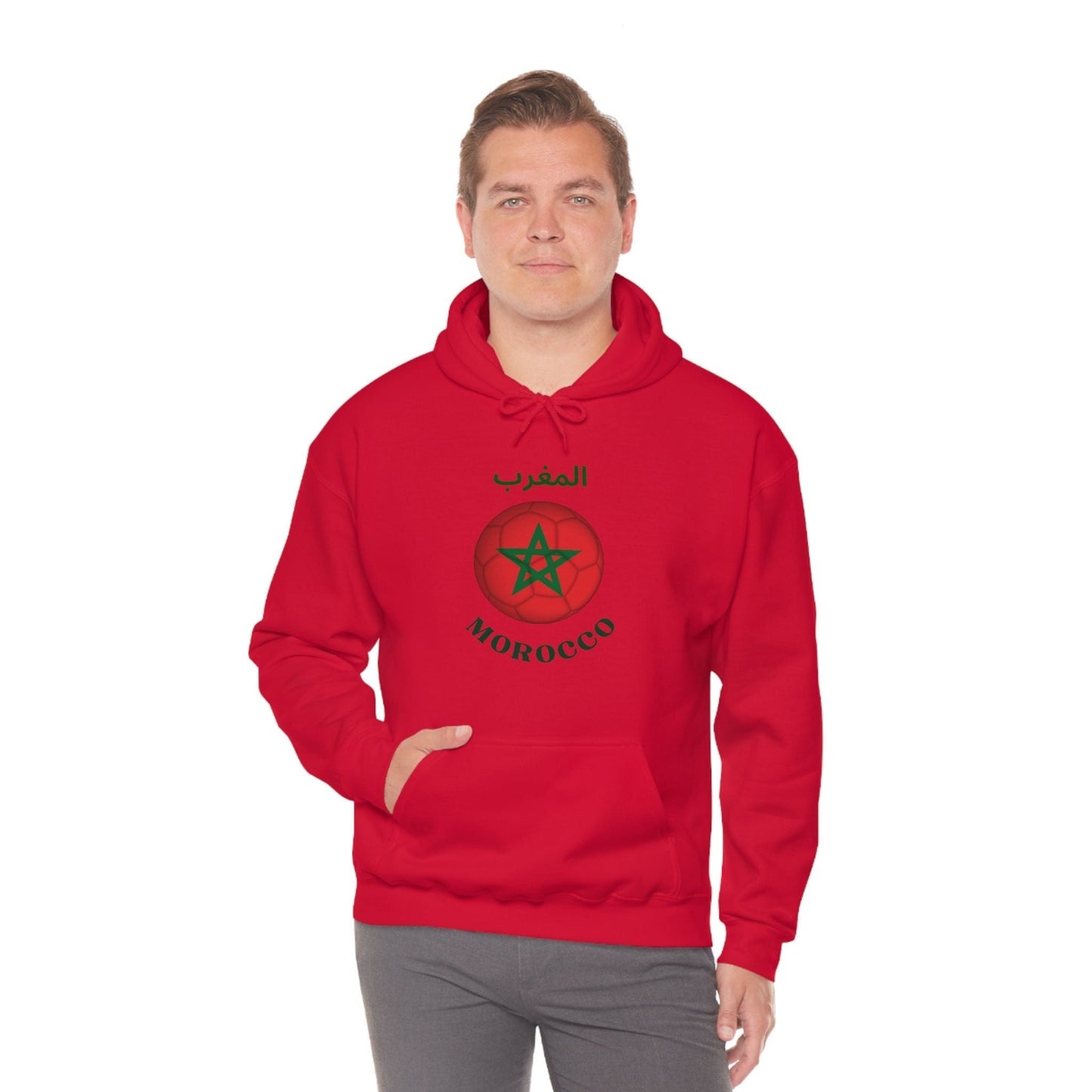 Morocco World Cup Hoodie, Morocco Team Fan Hoodie, World Cup 2022 Unisex Heavy Blend Hooded Sweatshirt