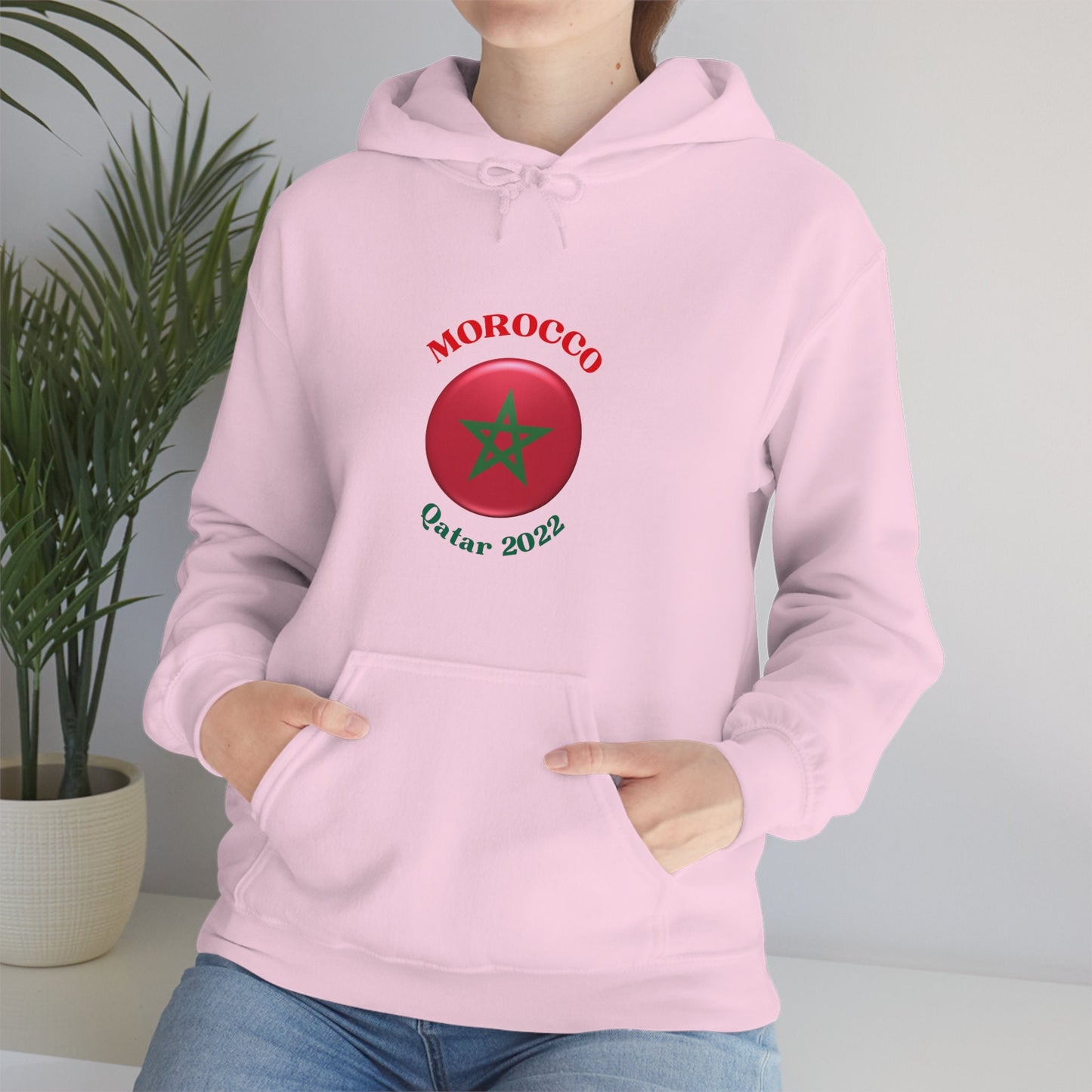 Morocco World Cup Sweater, Morocco Team Fan Hoodie, World Cup 2022 Unisex Heavy Blend Hooded Sweatshirt