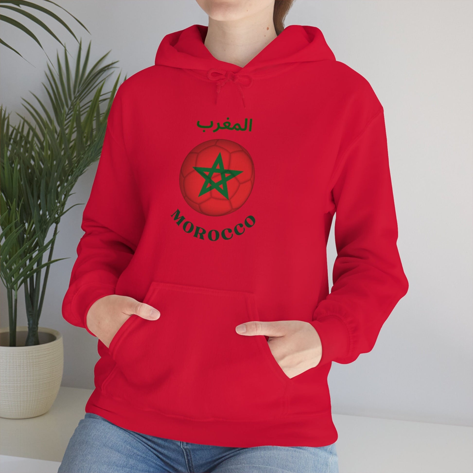 Morocco World Cup Hoodie, Morocco Team Fan Hoodie, World Cup 2022 Unisex Heavy Blend Hooded Sweatshirt