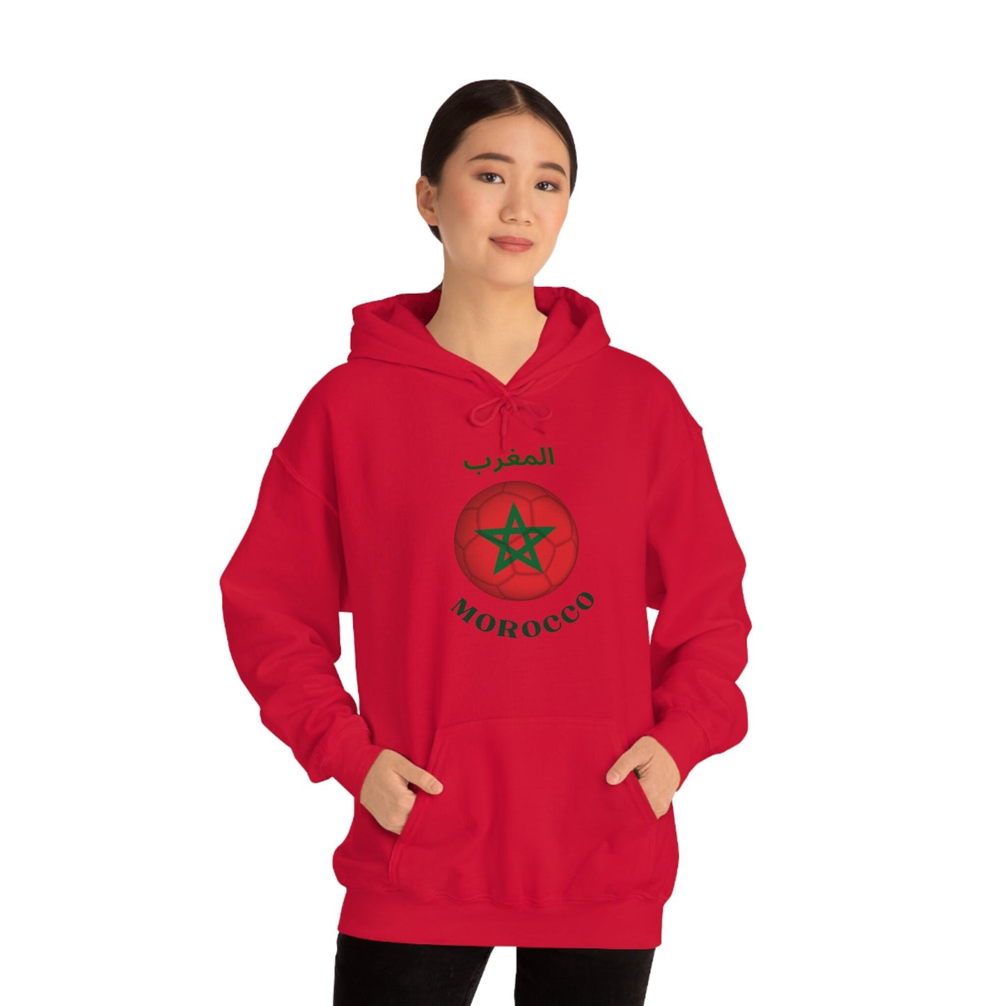 Morocco World Cup Hoodie, Morocco Team Fan Hoodie, World Cup 2022 Unisex Heavy Blend Hooded Sweatshirt