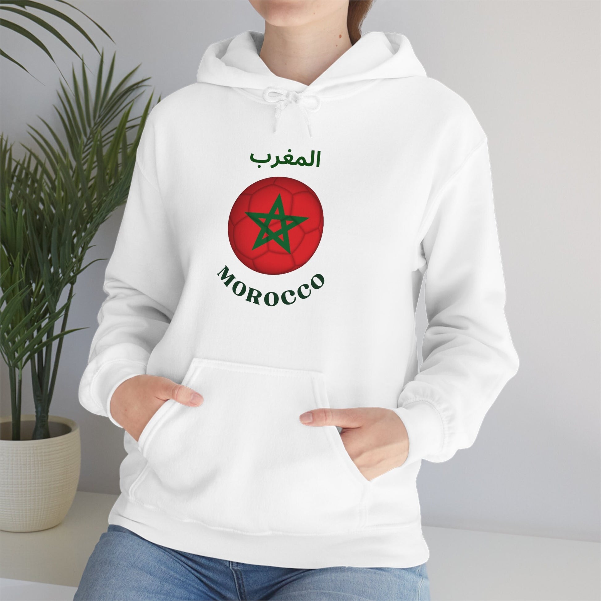 Morocco World Cup Hoodie, Morocco Team Fan Hoodie, World Cup 2022 Unisex Heavy Blend Hooded Sweatshirt