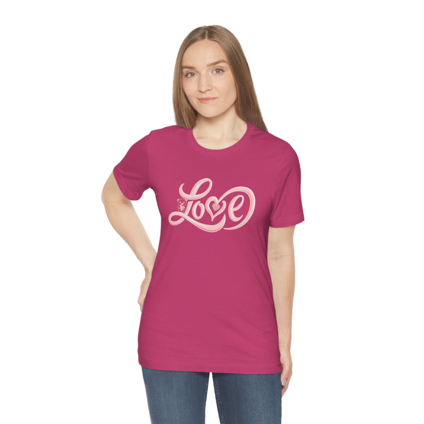 Love Valentine's T-shirt, Mom Valentine's gift, Sister Valentine's Gift, Valentine's Unisex Jersey Short Sleeve Tee