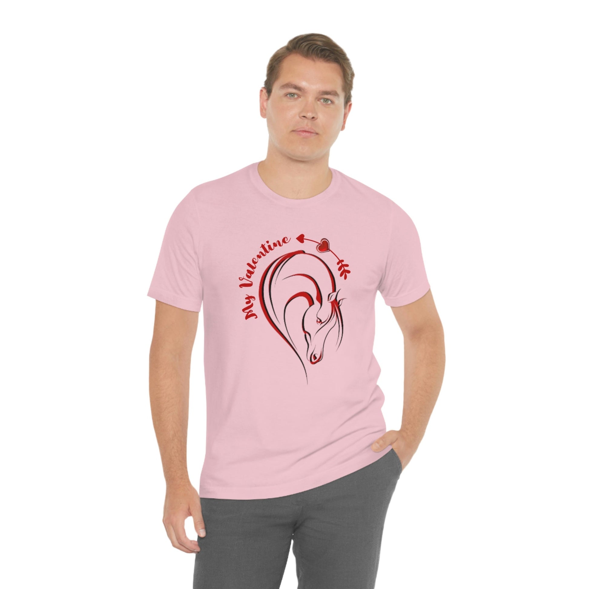 Horse Valentine Shirt, Horse Owner Gift, Equestrian Tee, Horse Lover Unisex Jersey Short Sleeve Tee
