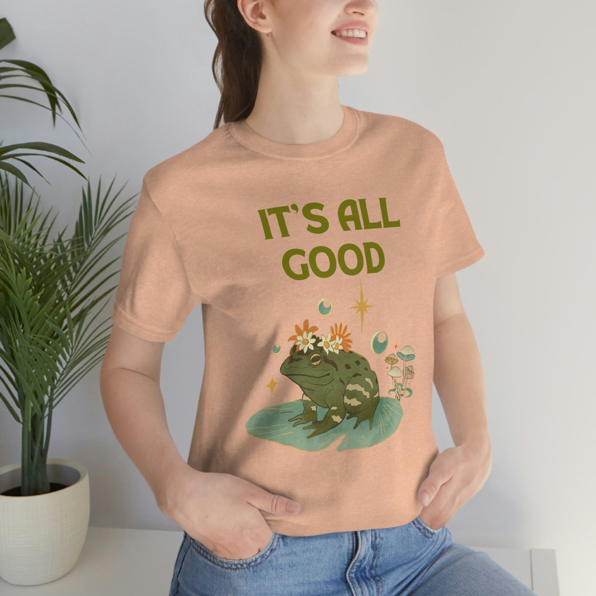 Botanical Frog Shirt, Inspirational Botanical Tee, Nature Lover Unisex Jersey Short Sleeve Tee