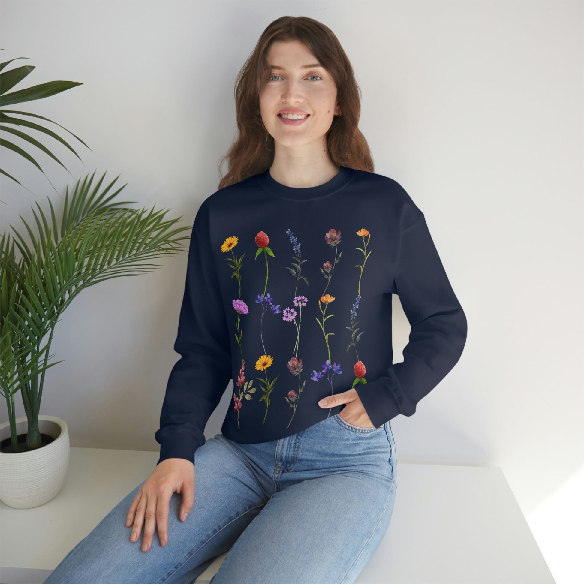 Wildflower Sweatshirt, Wildflowers Sweater, Floral Tshirt, Flower Shirt, Gift for Women, Unisex Heavy Blend Crewneck Sweatshirt