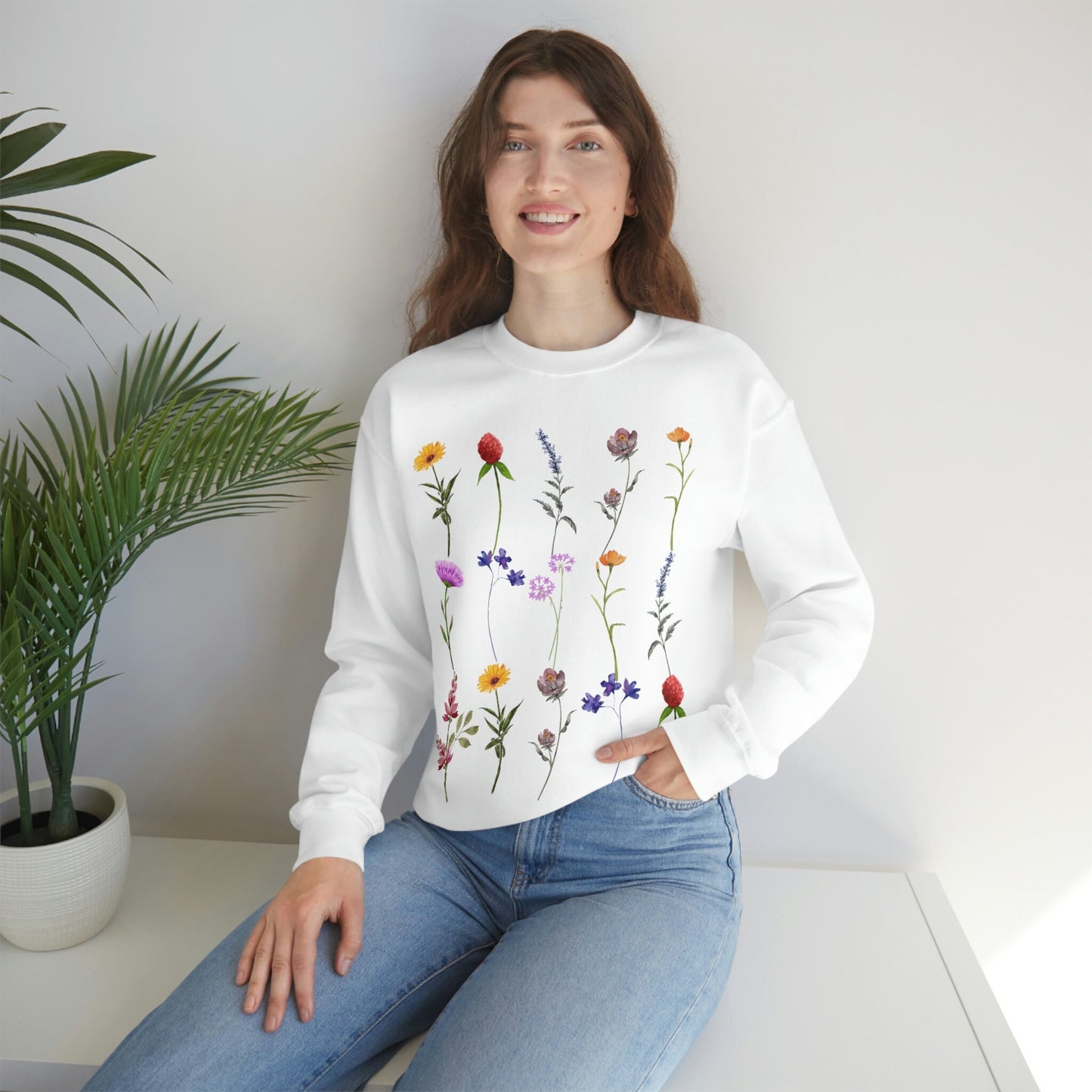 Wildflower Sweatshirt, Wildflowers Sweater, Floral Tshirt, Flower Shirt, Gift for Women, Unisex Heavy Blend Crewneck Sweatshirt