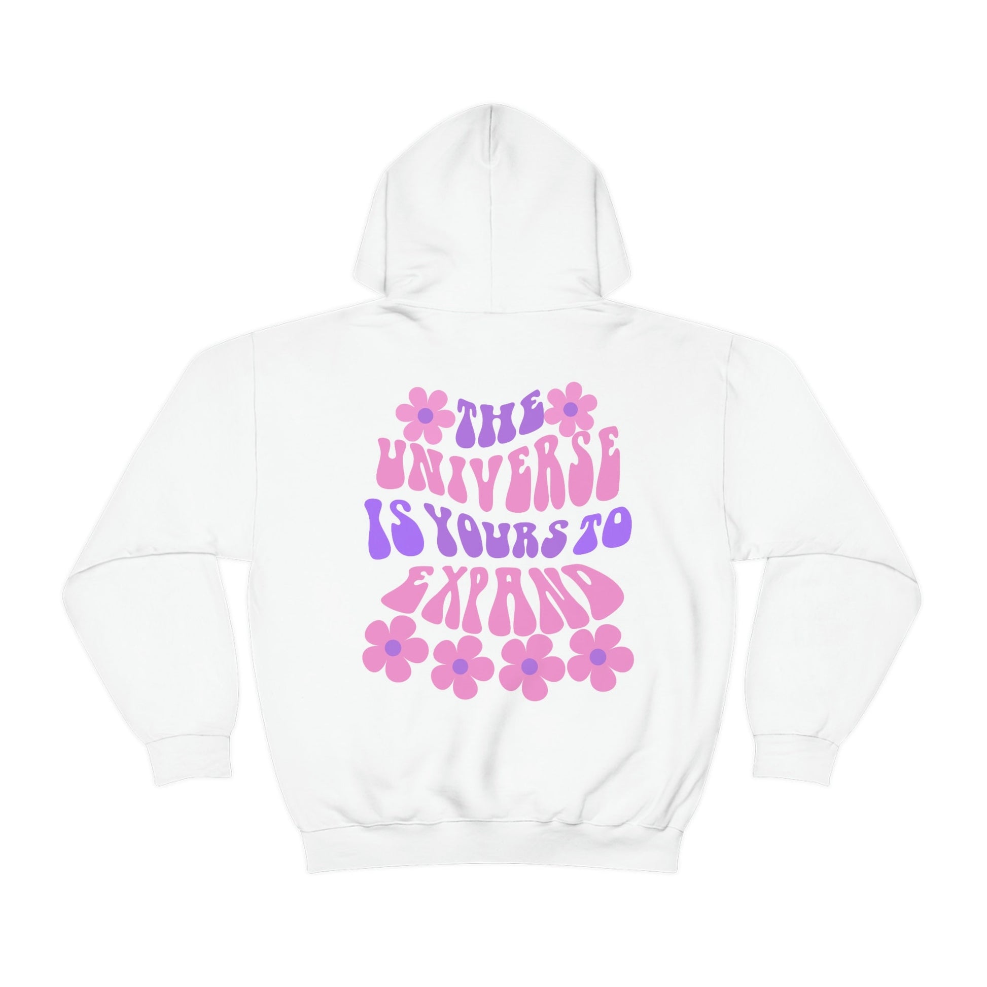 Words on the Back Hoodie, The universe is yours Inspirational mental Health Quote Hoodie, Positive Happy Heavy Blend Hooded Sweater