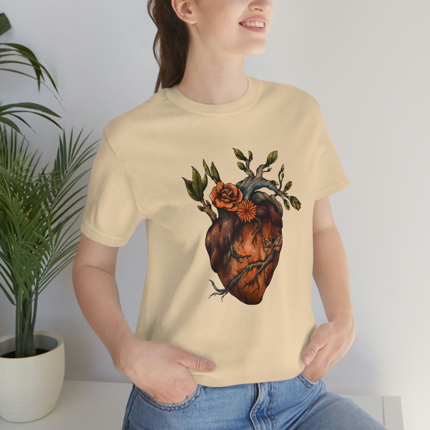 Floral Human Heart T-Shirt, Flower Heart Anatomy Shirt, Nurse T-Shirt , Doctor's Tee, Unisex Jersey Short Sleeve Tee