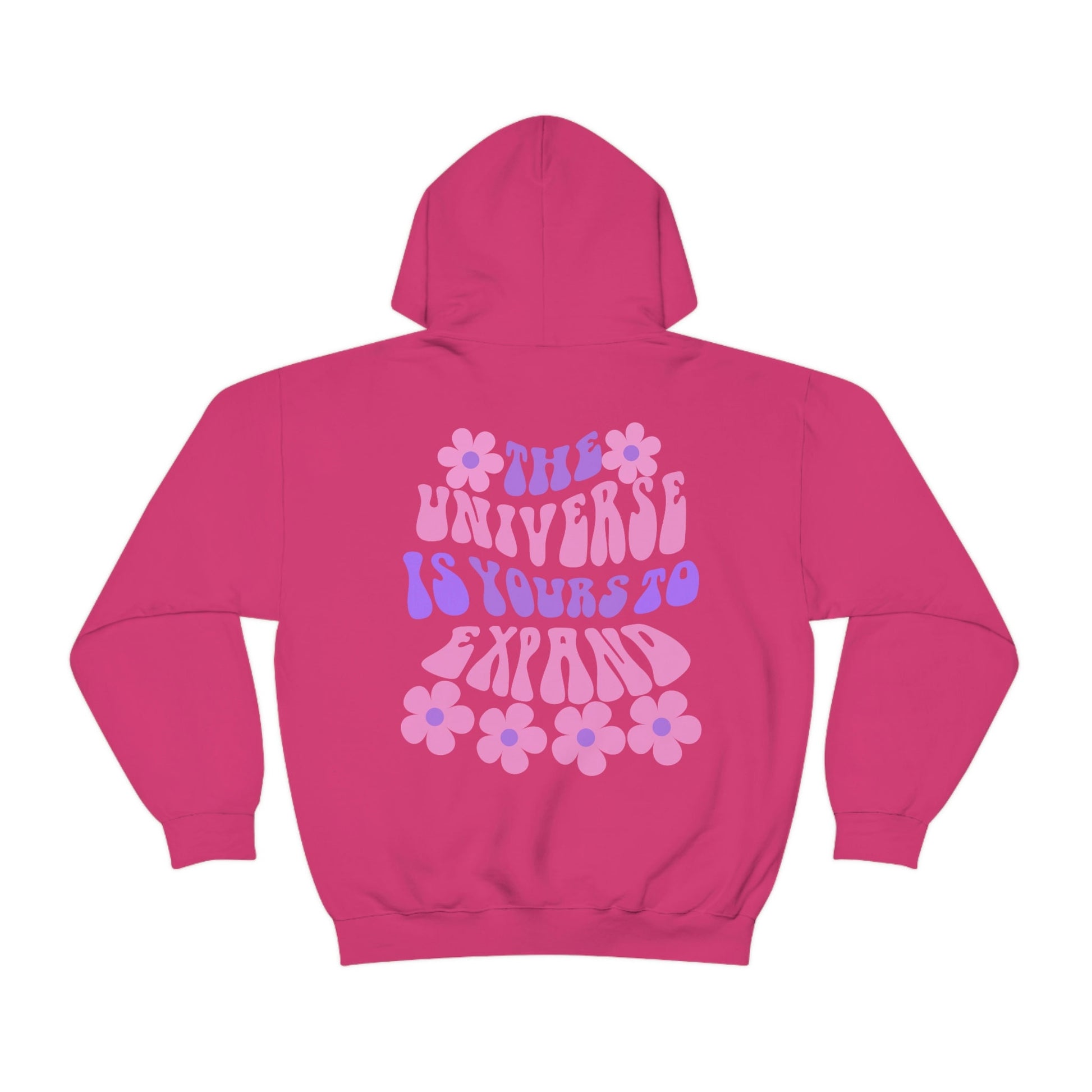 Words on the Back Hoodie, The universe is yours Inspirational mental Health Quote Hoodie, Positive Happy Heavy Blend Hooded Sweater