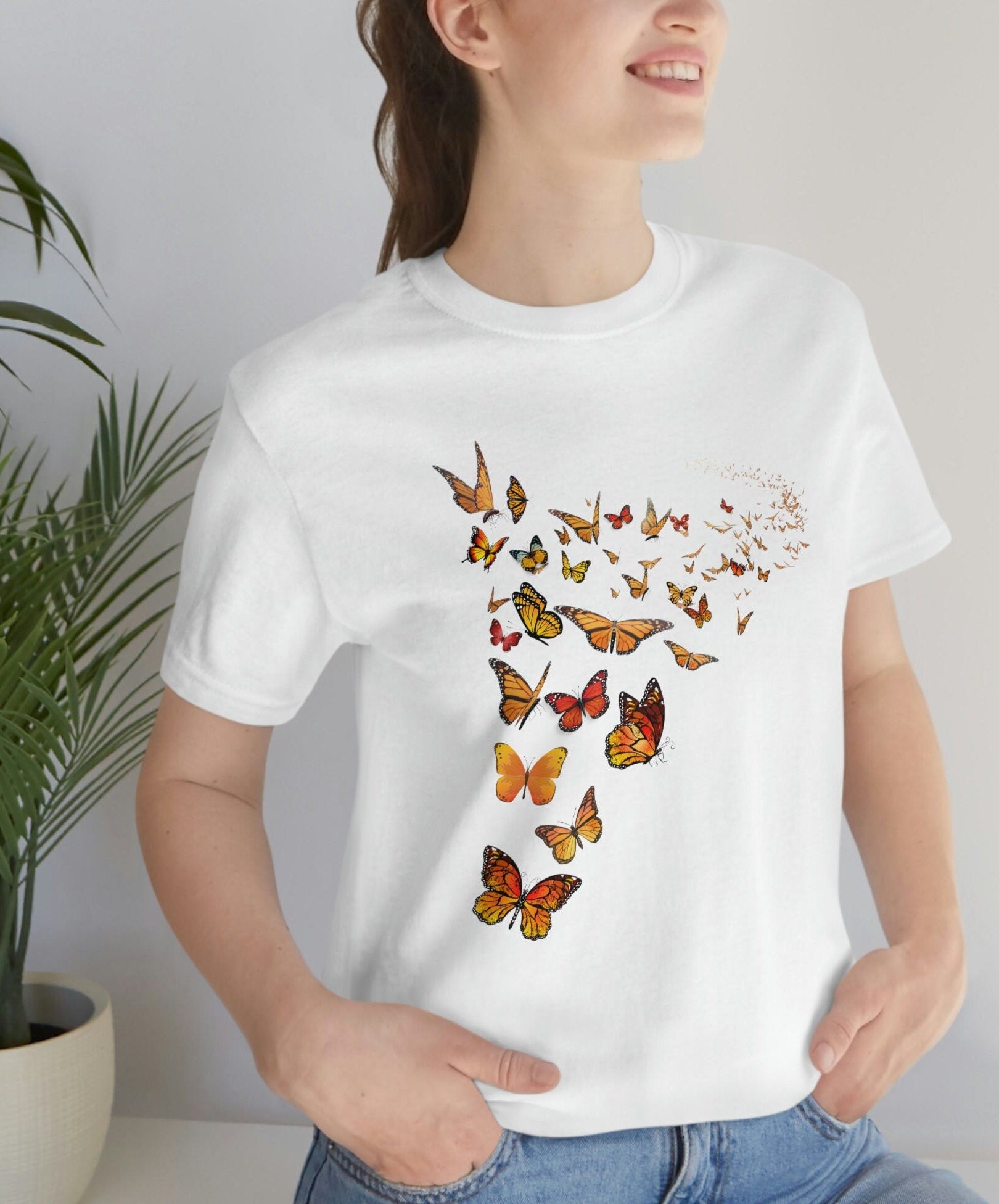 Butterfly Lover Tee, Botanical Shirt Tee, Nature Lover Shirt, Butterflies Tee Gift, Insect Shirts, Aesthetic Shirt, Butterfly Cute Shirt