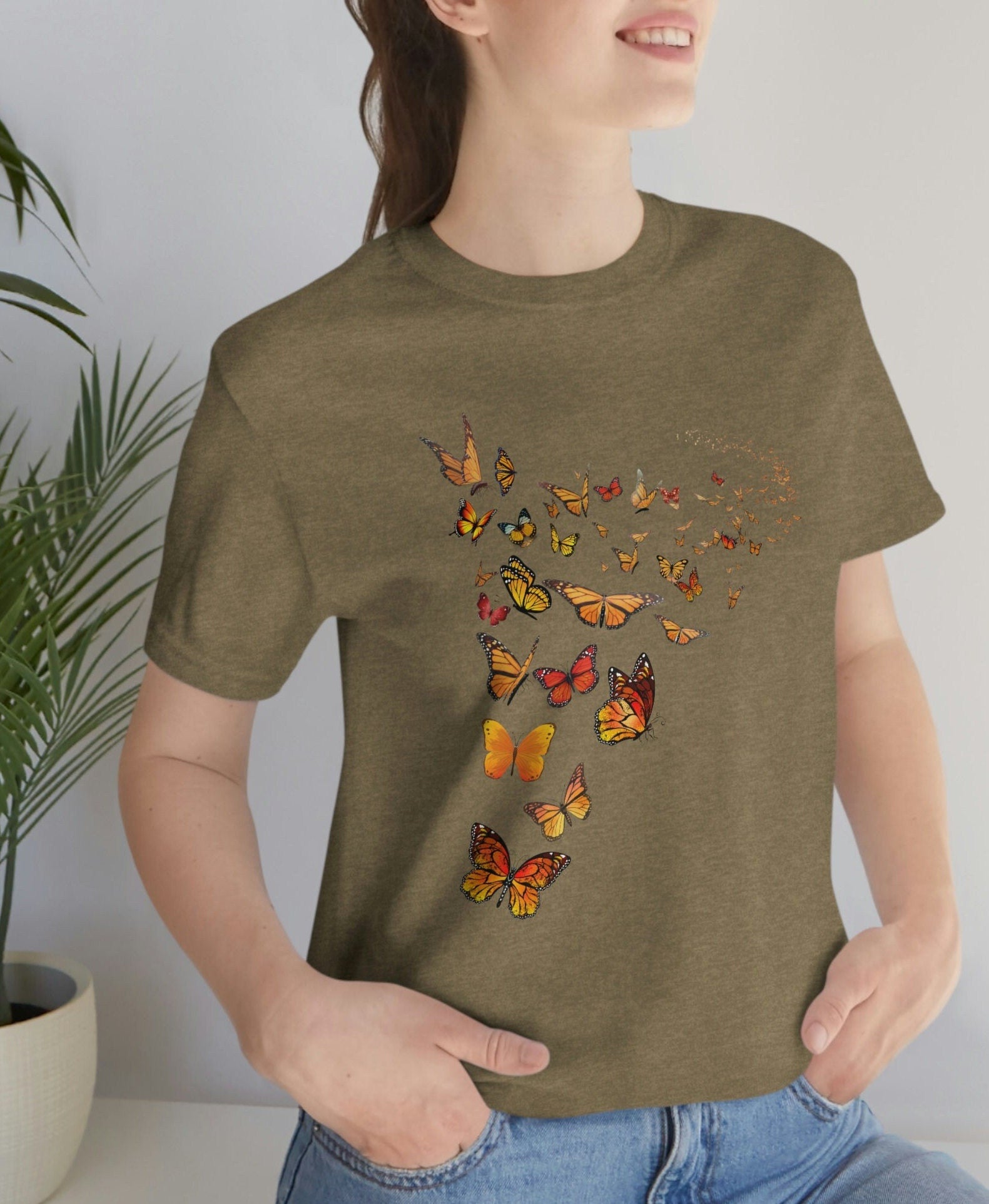 Butterfly Lover Tee, Botanical Shirt Tee, Nature Lover Shirt, Butterflies Tee Gift, Insect Shirts, Aesthetic Shirt, Butterfly Cute Shirt