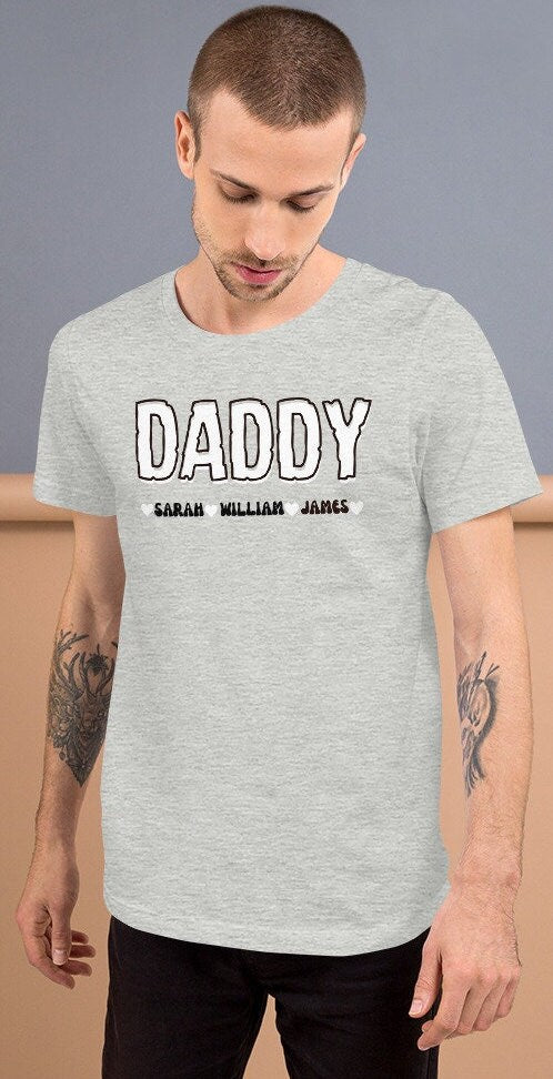 Fathers Day Shirt with Children Names, Custom Dad Shirt, Personalized FatherGifts, Kids Name Tshirt, Gift For Him, Daddy and Kids Name