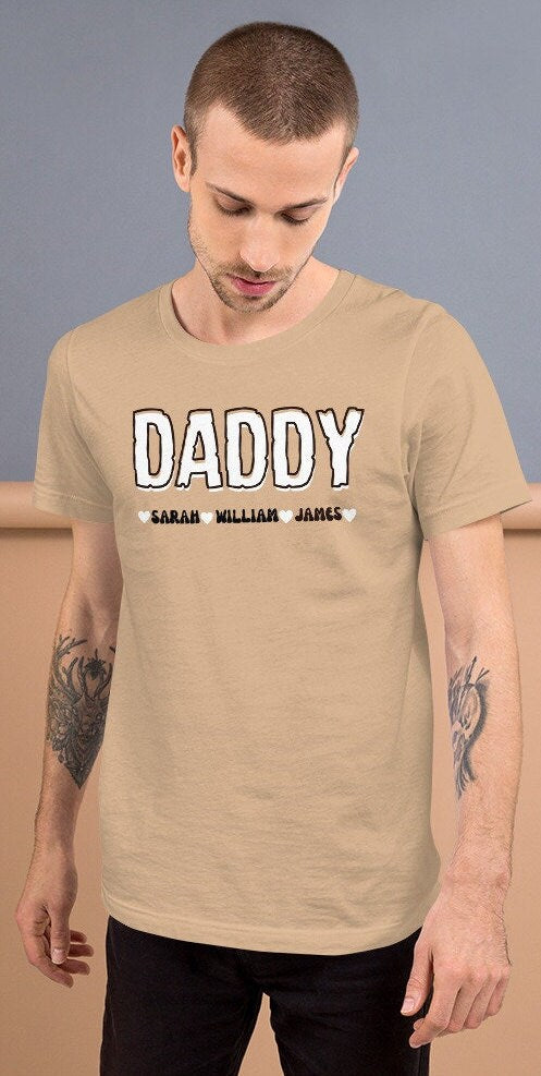 Fathers Day Shirt with Children Names, Custom Dad Shirt, Personalized FatherGifts, Kids Name Tshirt, Gift For Him, Daddy and Kids Name