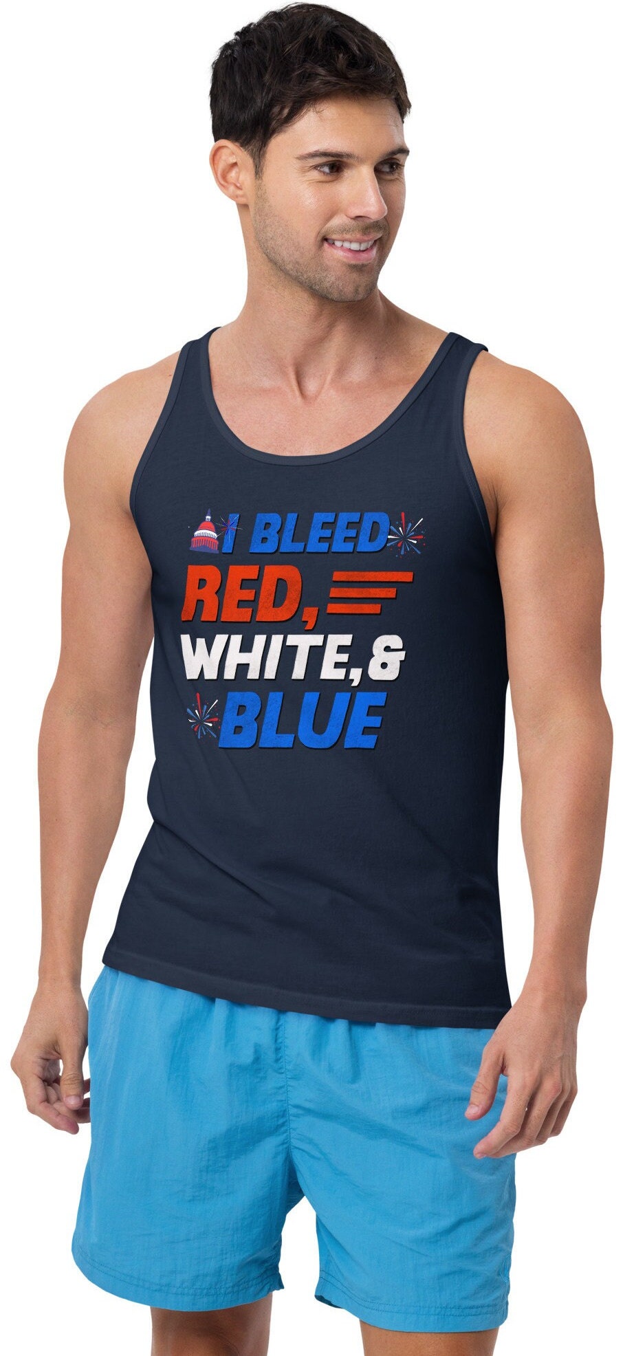 Men 4Th Of July Tank Top, Patriotic Shirt, Independence Day, Patriotic Tank Top, American Flag Shirt,Fourth Of July Shirt, Red White & Blue