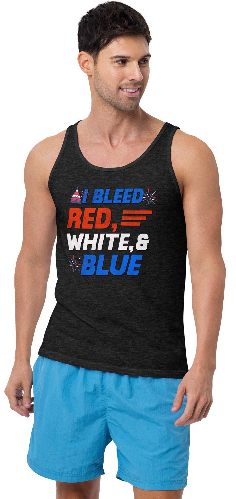 Men 4Th Of July Tank Top, Patriotic Shirt, Independence Day, Patriotic Tank Top, American Flag Shirt,Fourth Of July Shirt, Red White & Blue